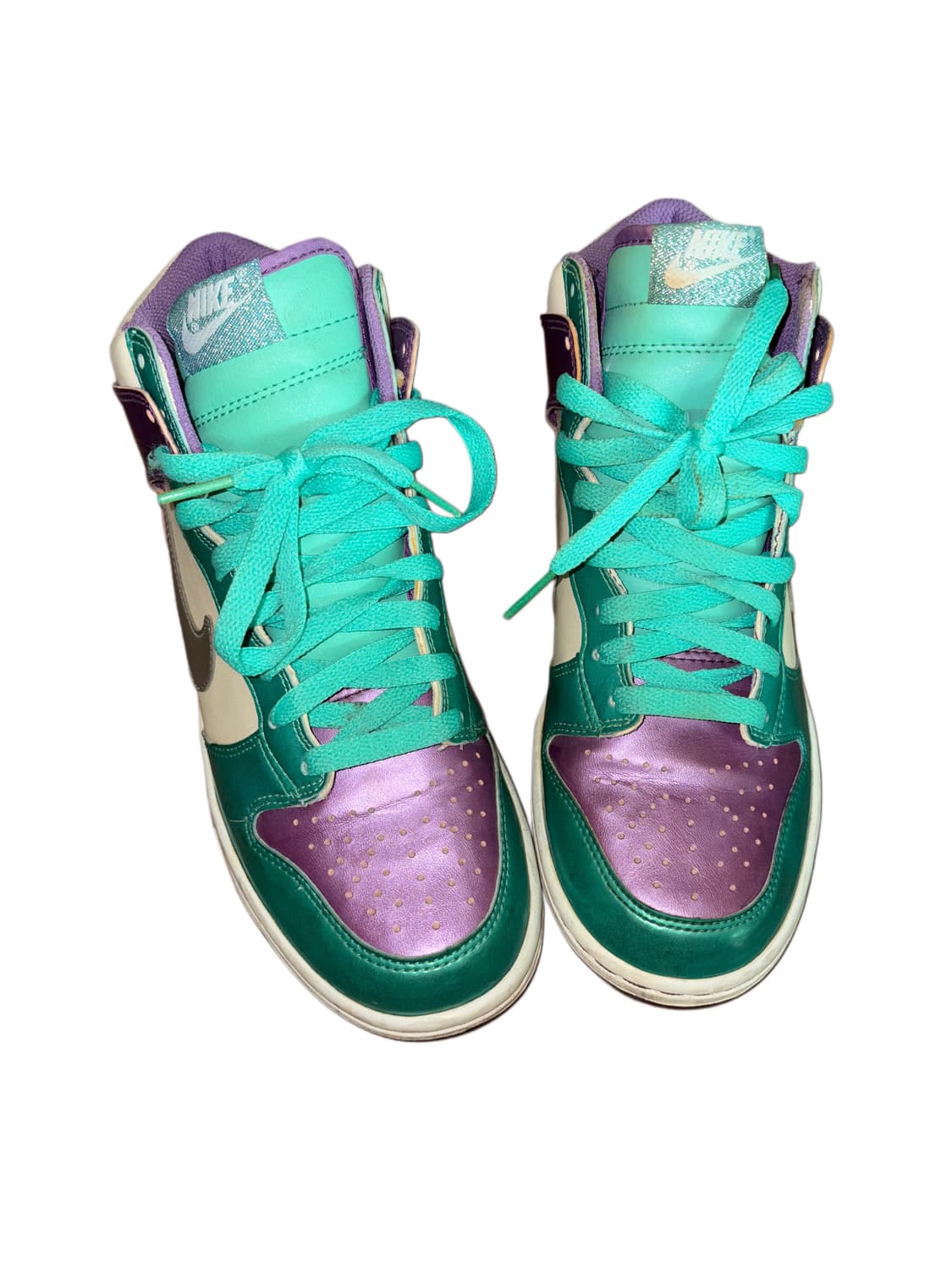 나이키 덩크 하이 메탈릭 화이트 퍼플 쿨민트 상품이미지1