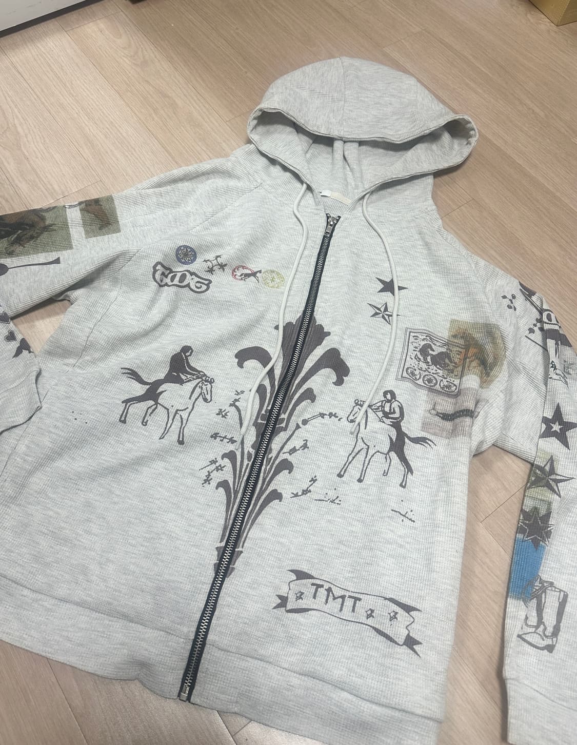 투머치택스 와플 후드집업 자켓 상품이미지4