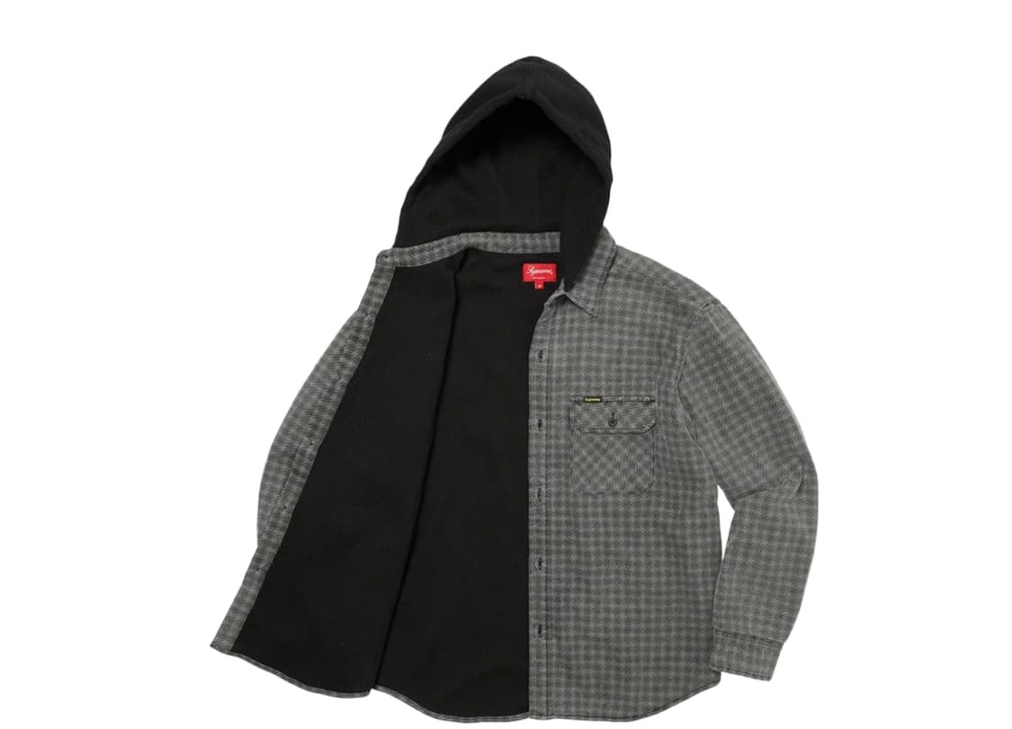 새상품 슈프림 하운드스투스 플란넬 후드 셔츠 블랙 - 22FW 상품이미지2