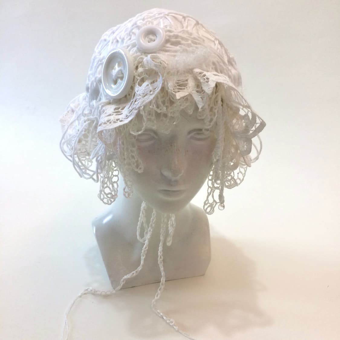 yamimiaogou x soxjeto shop화이트 크로셰 해파리 모자 상품이미지2