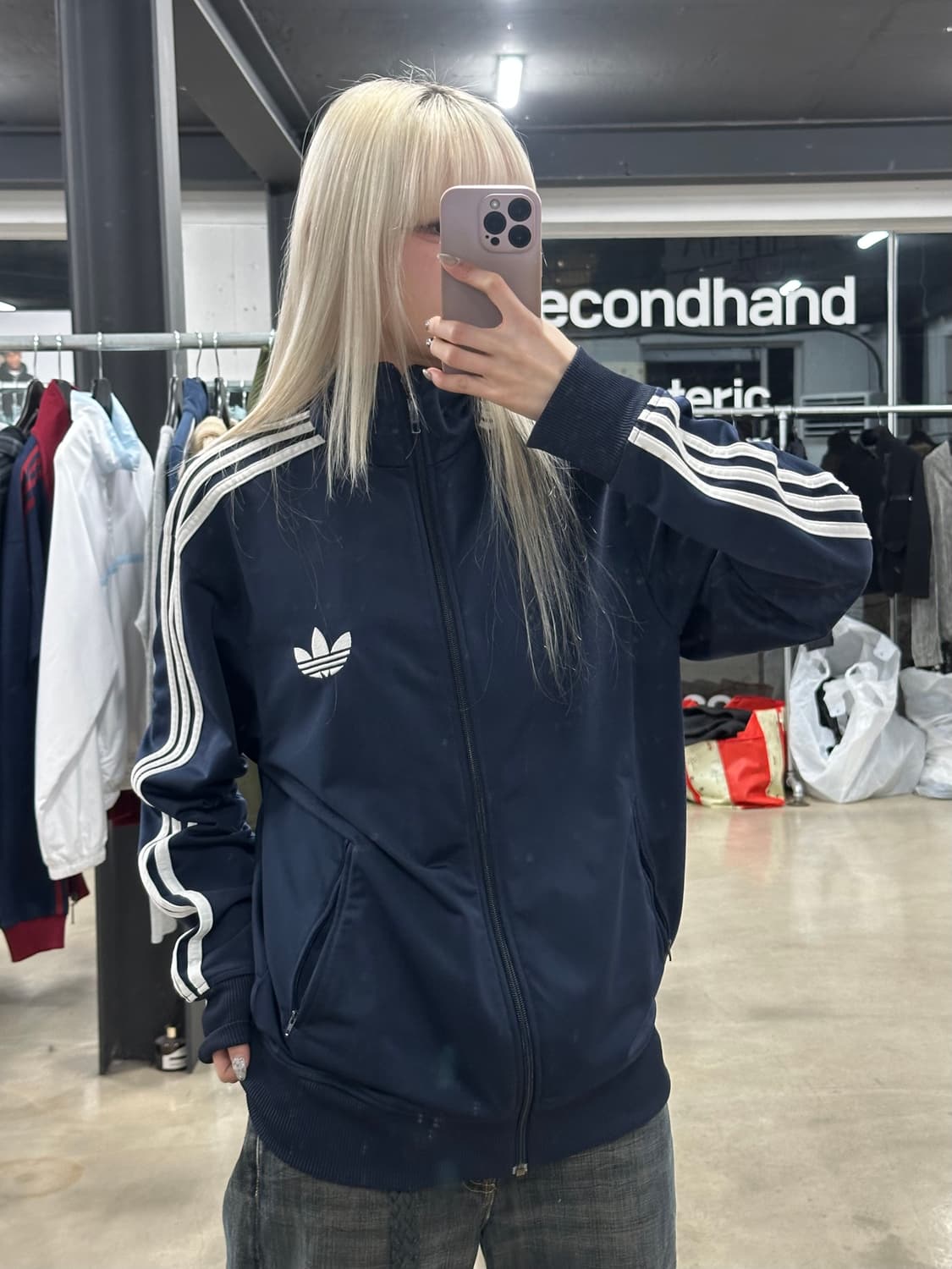 아디다스 파이어버드 트랙탑 져지 네이비 y2k 상품이미지2