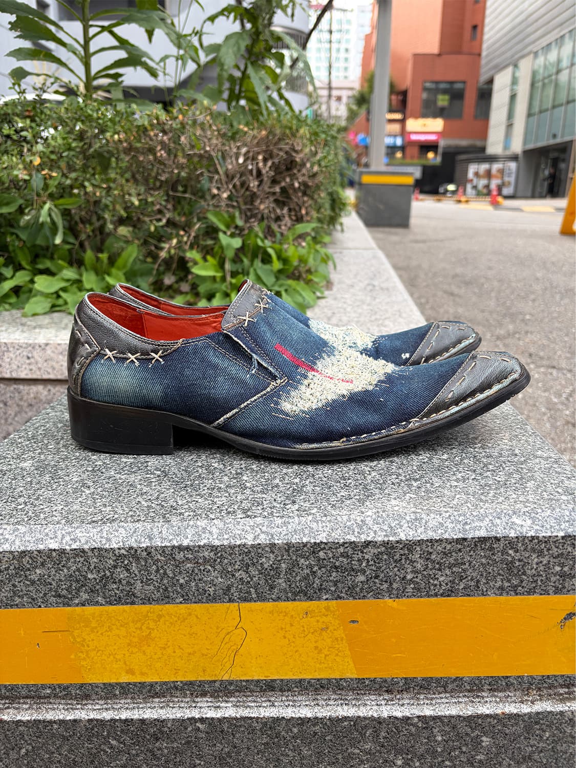 빈티지 데님 스퀘어토 드레스 슈즈 상품이미지8