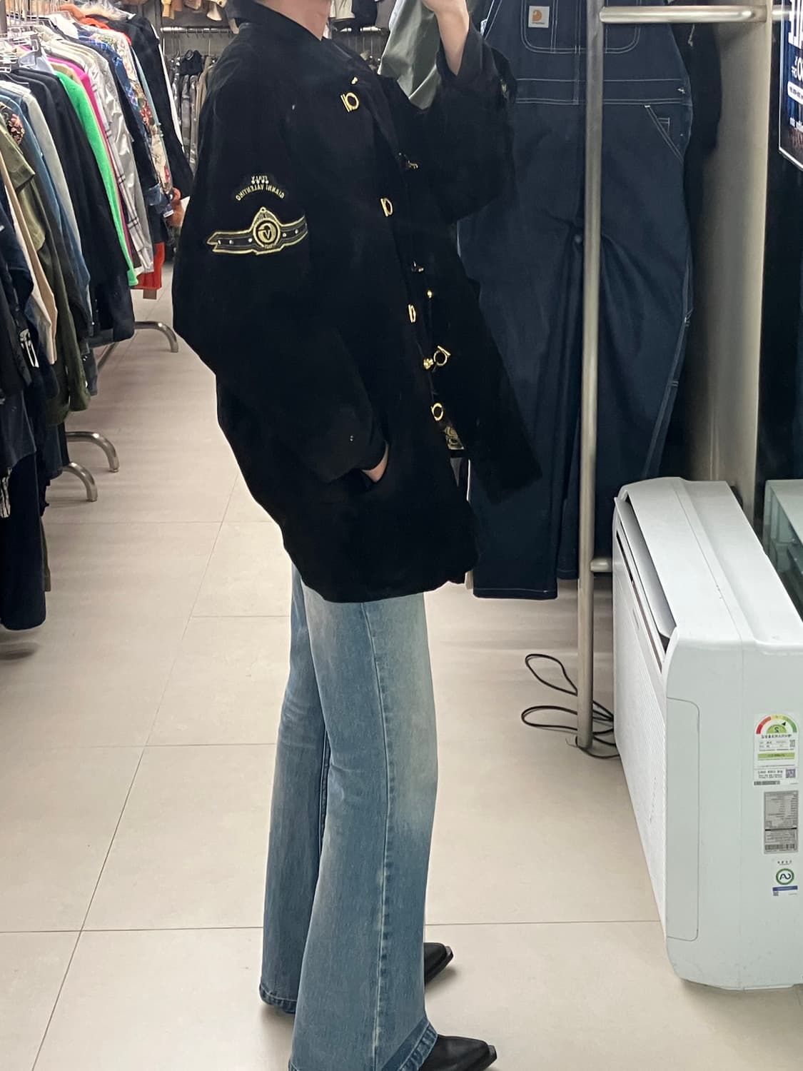 지아니 발렌티노 금장 블랙 스웨이드 퀄팅 자켓 상품이미지9