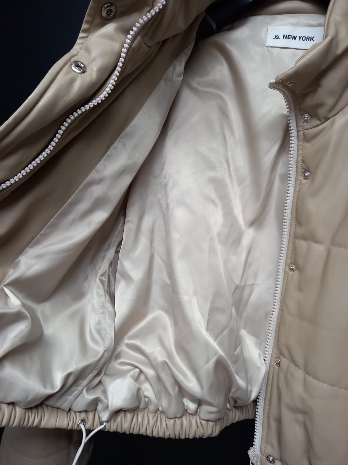 새 JS NEWYORK 페이크 레더 숏 패딩 F 33-66 상품이미지7