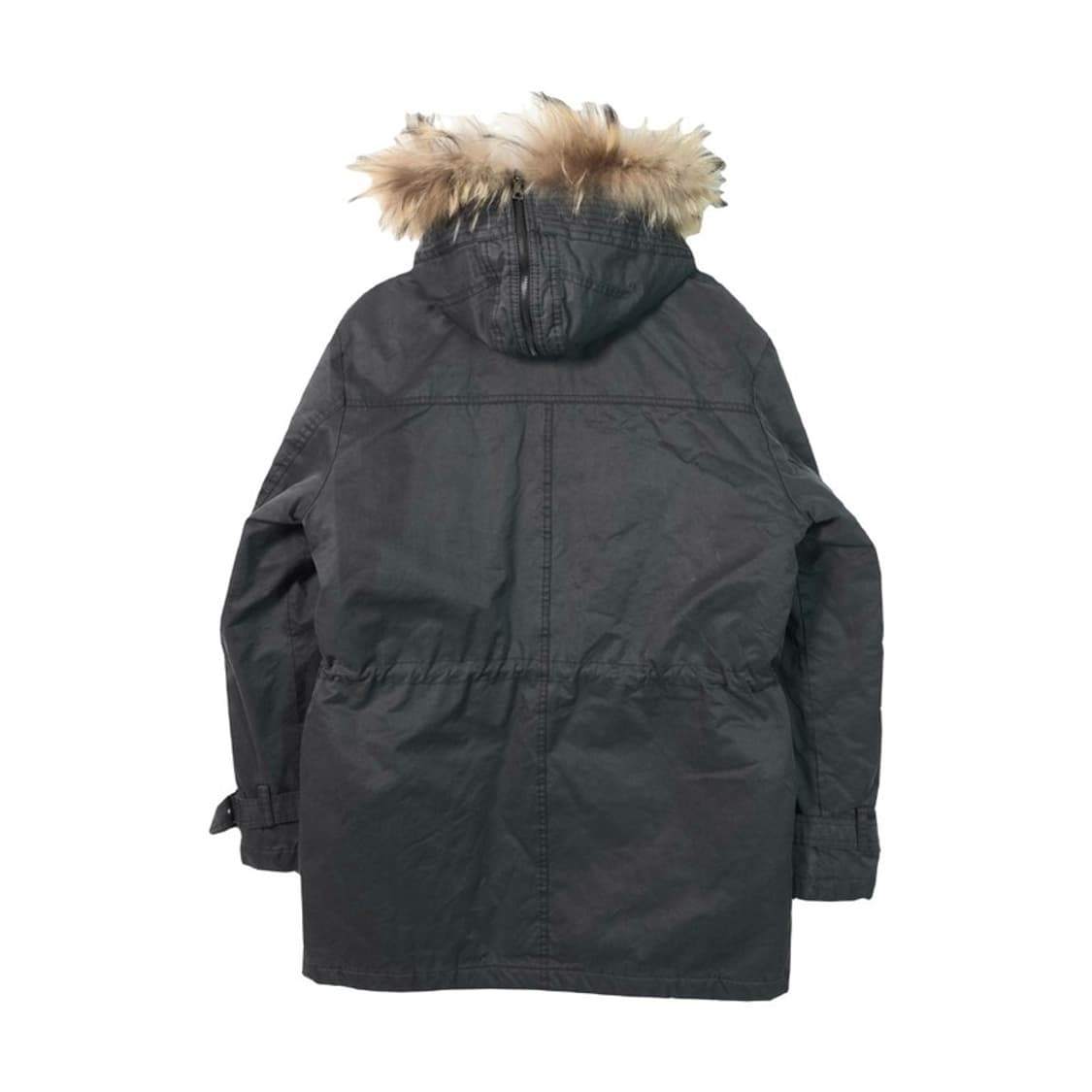 POLICE 폴리스 퍼 후드 파카 블랙 패딩 자켓 110 상품이미지2