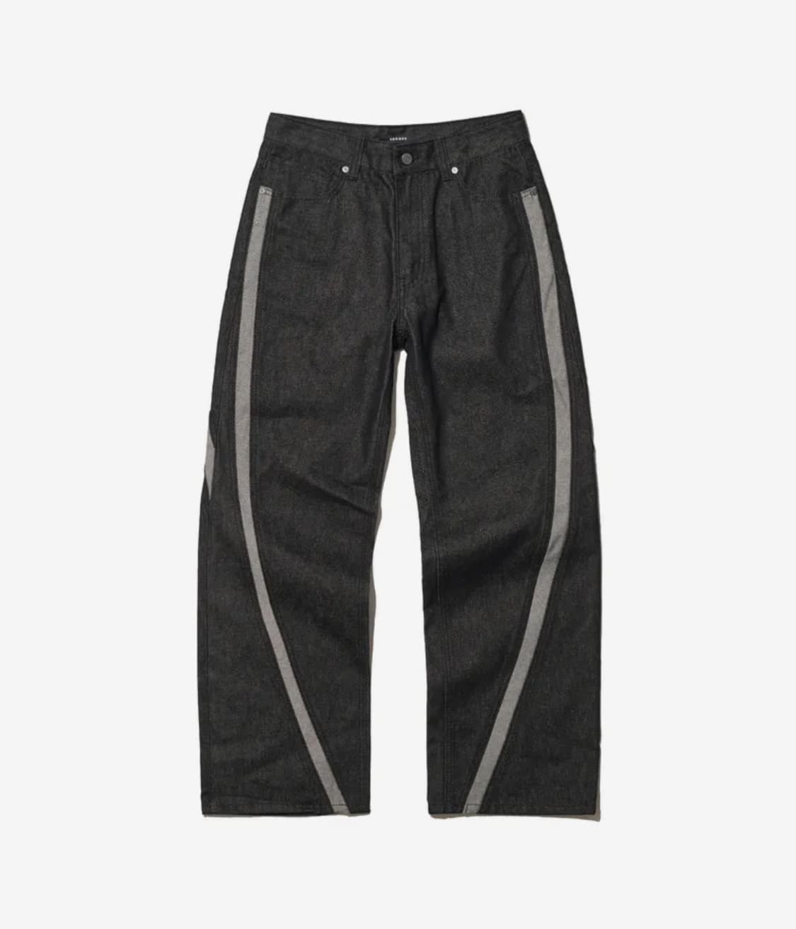 애드오프 컬라인 와이드 데님팬츠 블랙 상품이미지1