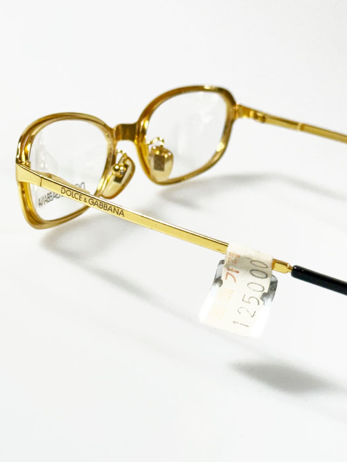 돌체앤가바나 골드 메탈 슬림 스퀘어 빈티지 안경 상품이미지4