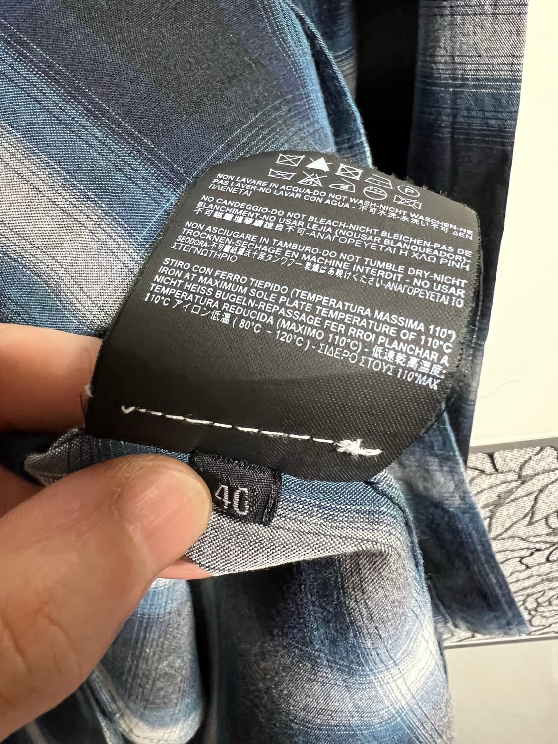 생로랑 블루 체크셔츠 상품이미지7