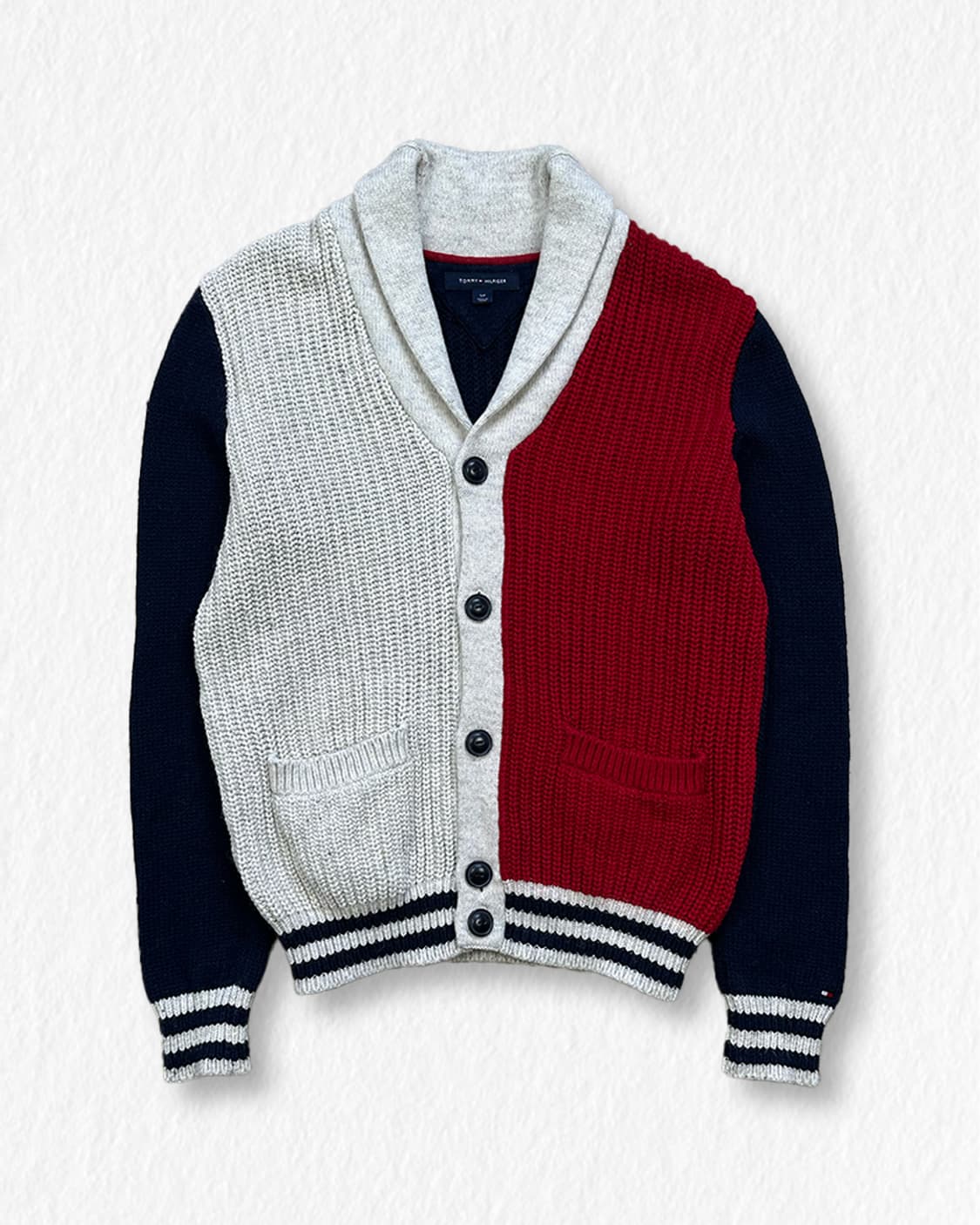 타미힐피거 배색 가디건 상품이미지1