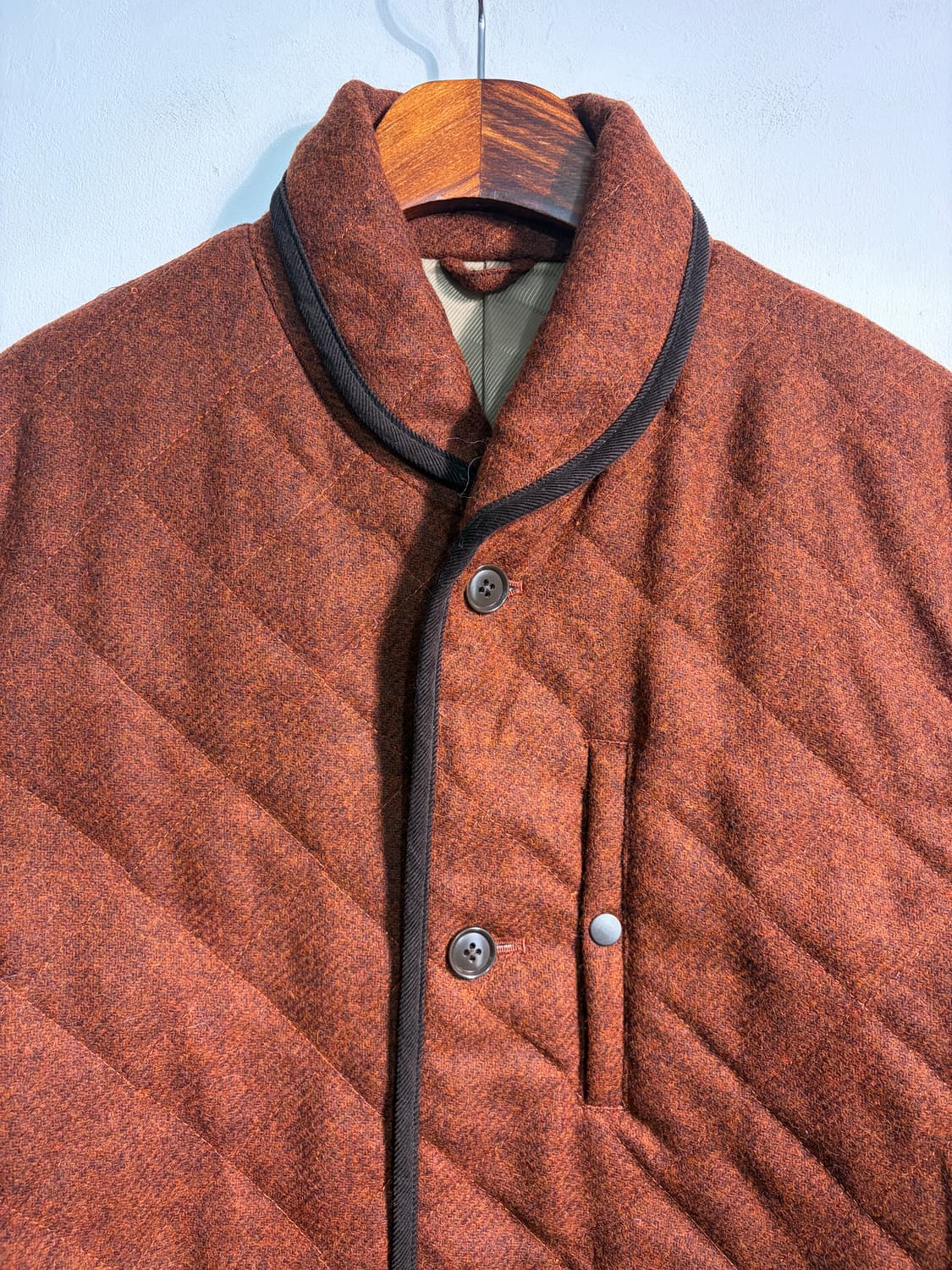 [L] 아브라함 문 Wool 100% 숄칼라 퀼팅자켓  상품이미지3