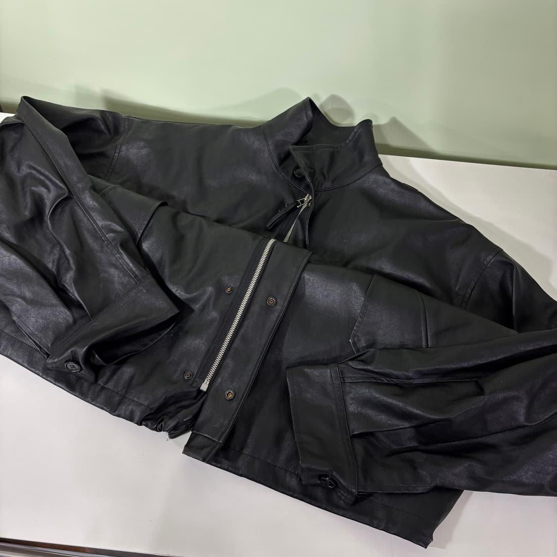 L 105 파르티멘토 블랙 레더자켓 상품이미지2