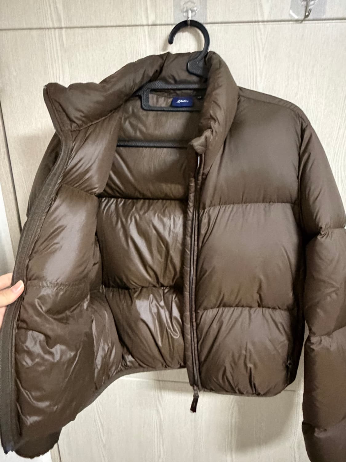 예일 라이트 덕다운 크롭패딩 브라운 상품이미지4