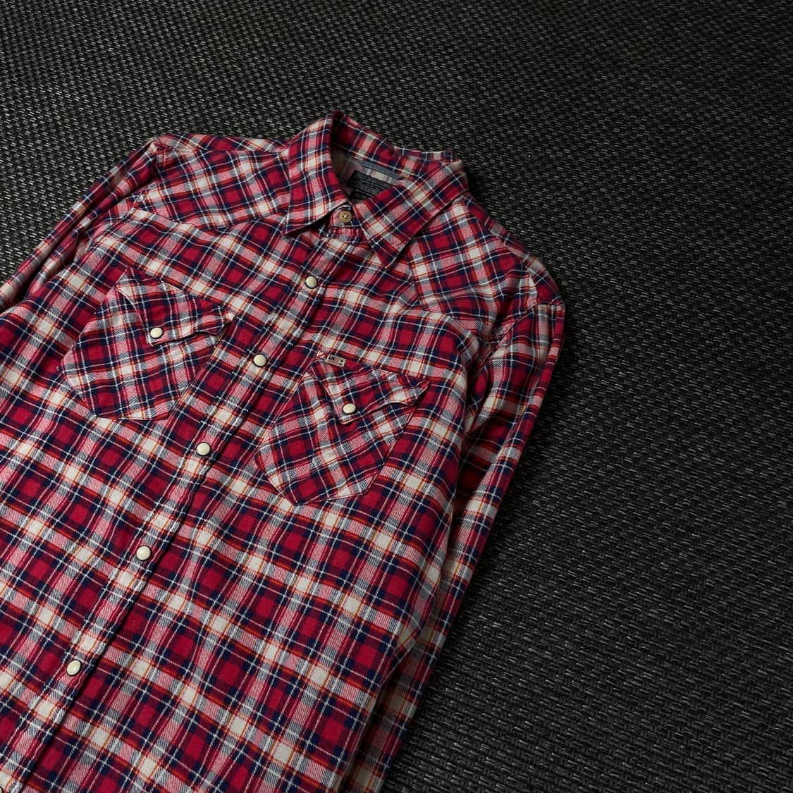 폴로랄프로렌 딥핑크 블루 멀티 체크 투포켓 긴팔 셔츠 슬림핏 M 상품이미지5