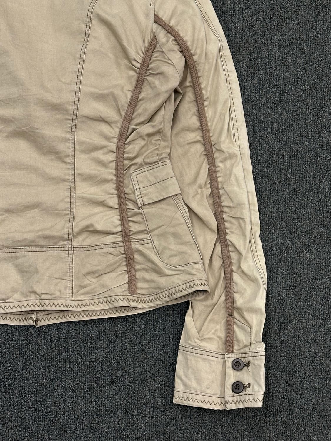 38)Japanese vintage 여성 베이지 사파리 자켓 상품이미지7