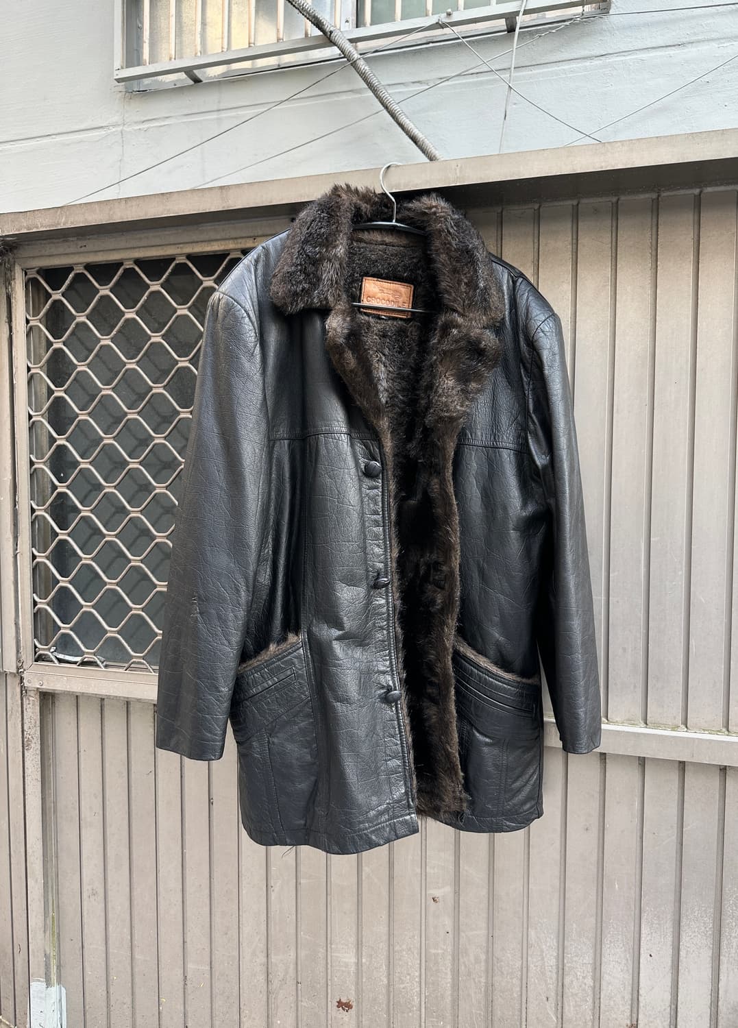 Crocodile lambskin fur coat  상품이미지4