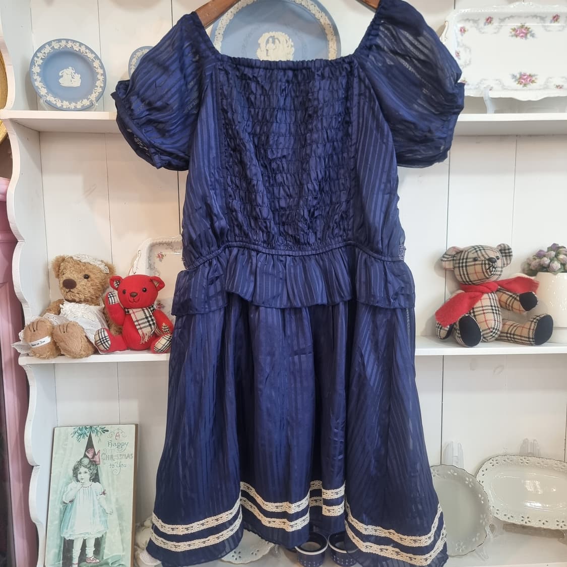 axes femme(엑시즈팜) 네이비 스트라이프 레이스 원피스 상품이미지6