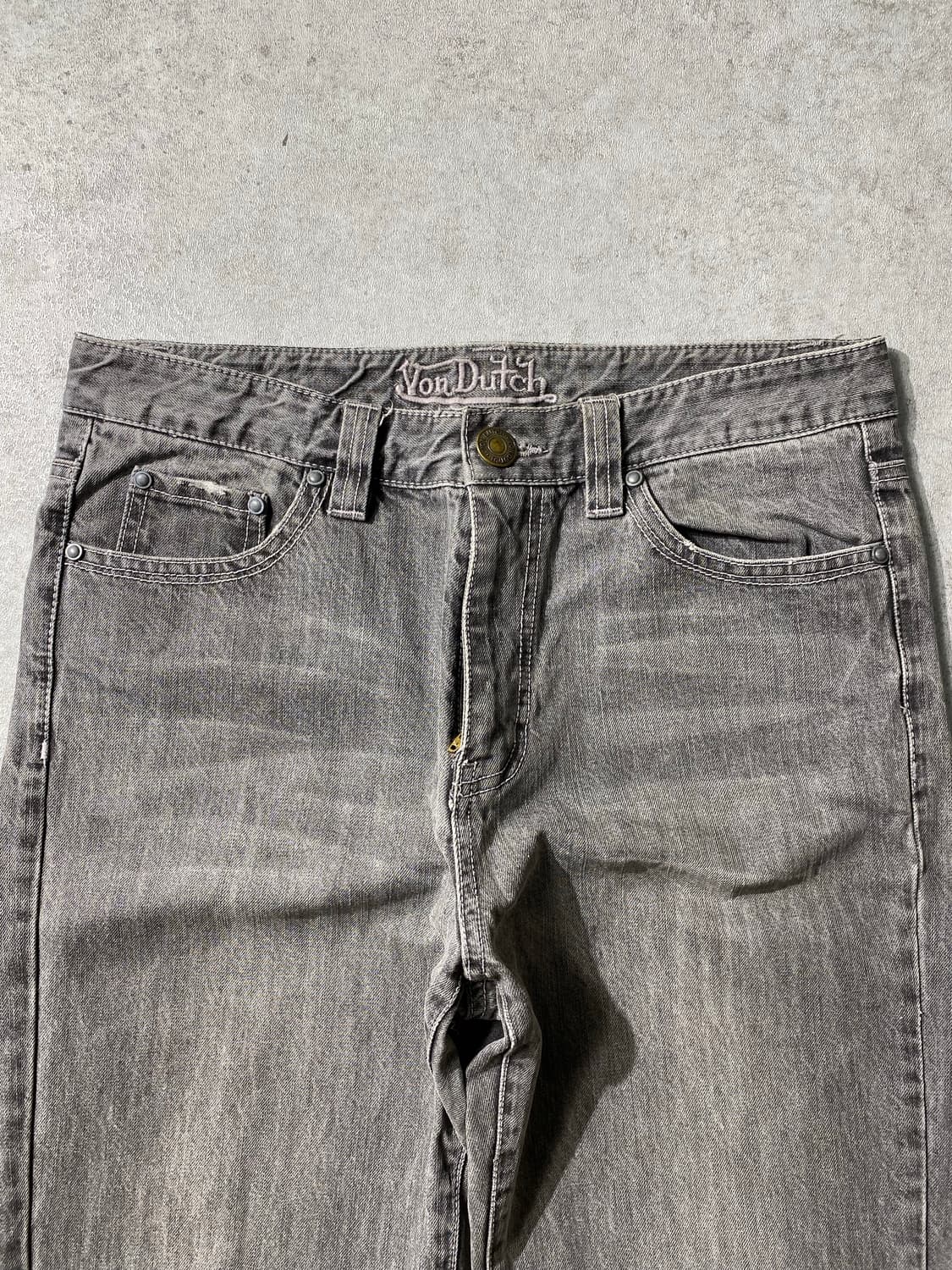 [31] Von Dutch 본더치 그레이 워시드 데님팬츠 상품이미지2