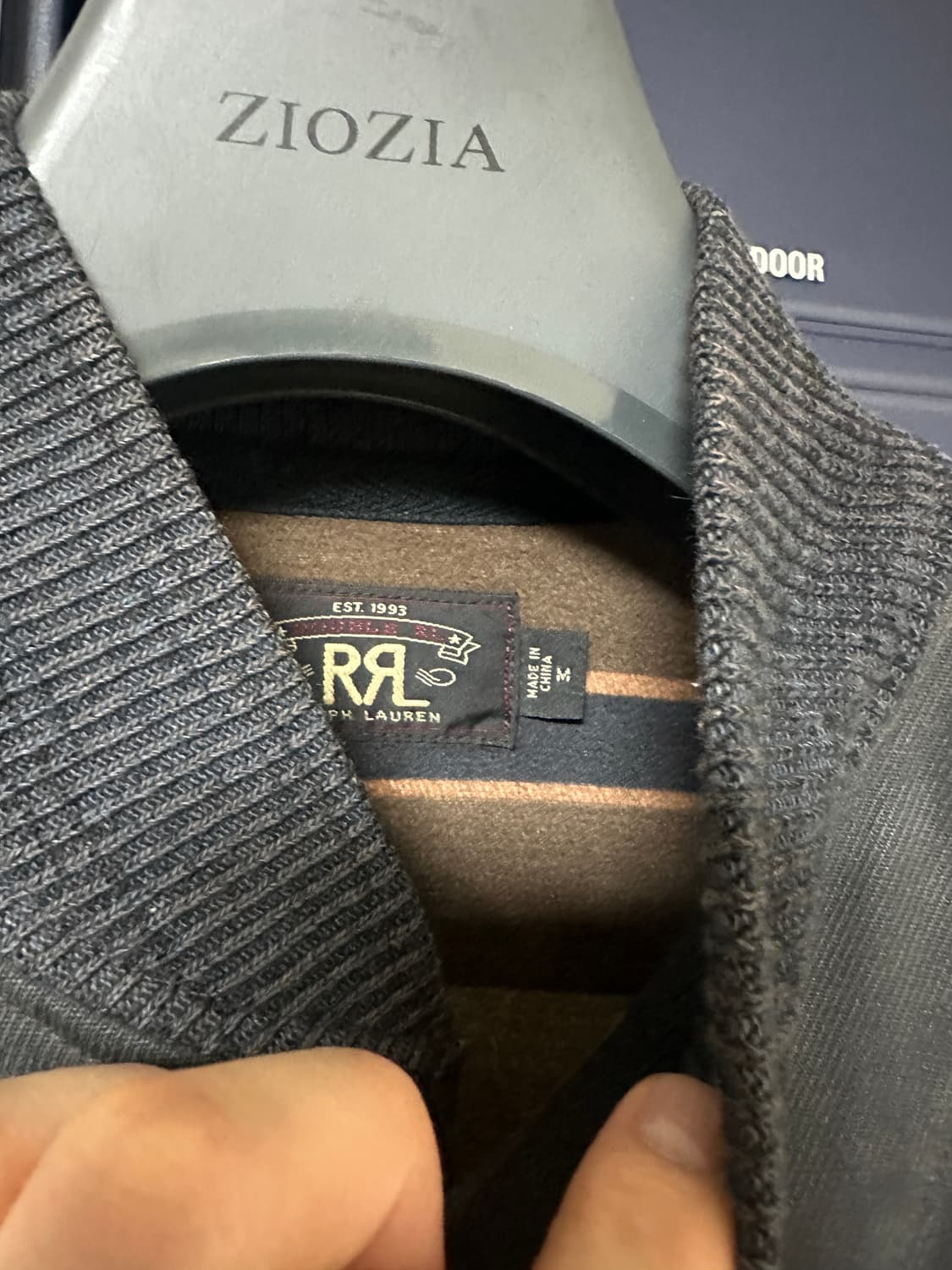 RRL 인디고 레더 바시티 M 상품이미지4