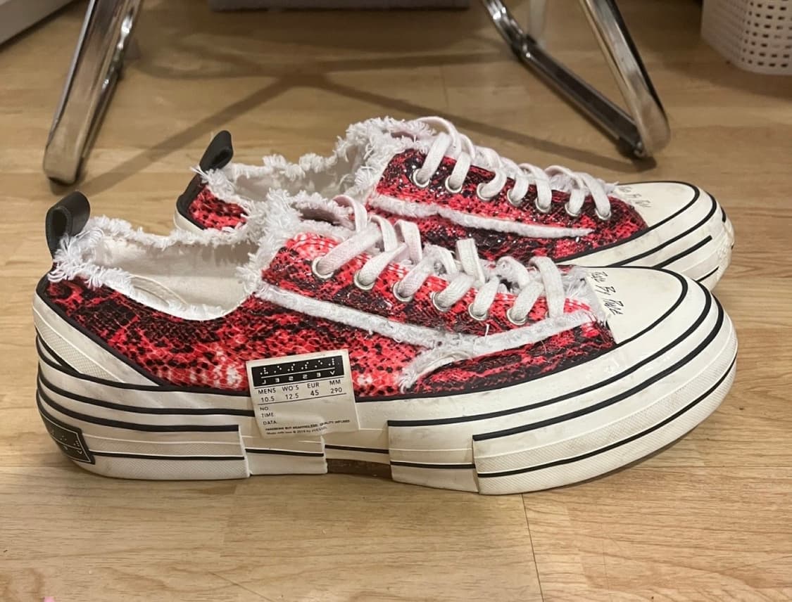 (290) 엑스베슬 GOP LOWS 파이썬 패턴 레드 스니커즈 상품이미지1