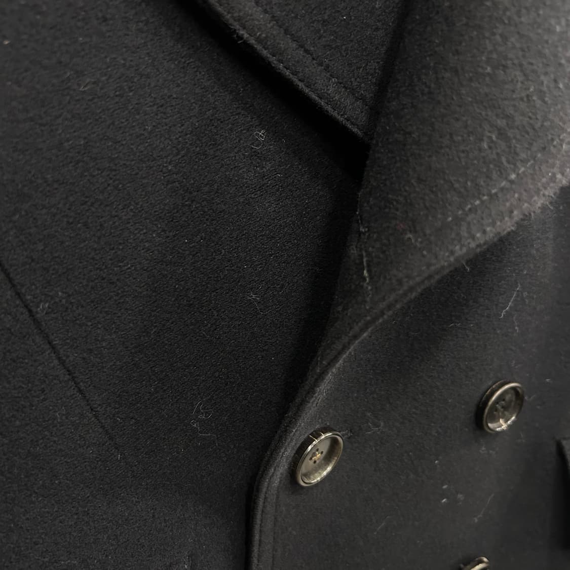 커스텀멜로우 레더버클 퓨어 울 더블버튼 피코트 상품이미지3