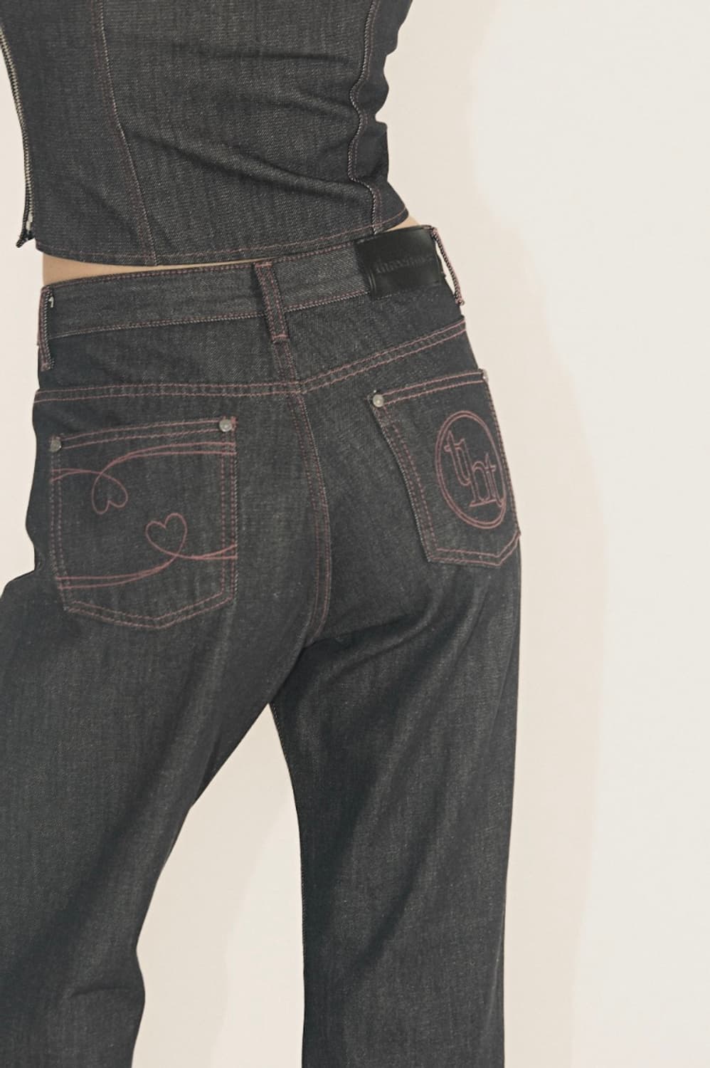 쓰리타임즈 핑크 로우 데님 M 상품이미지1