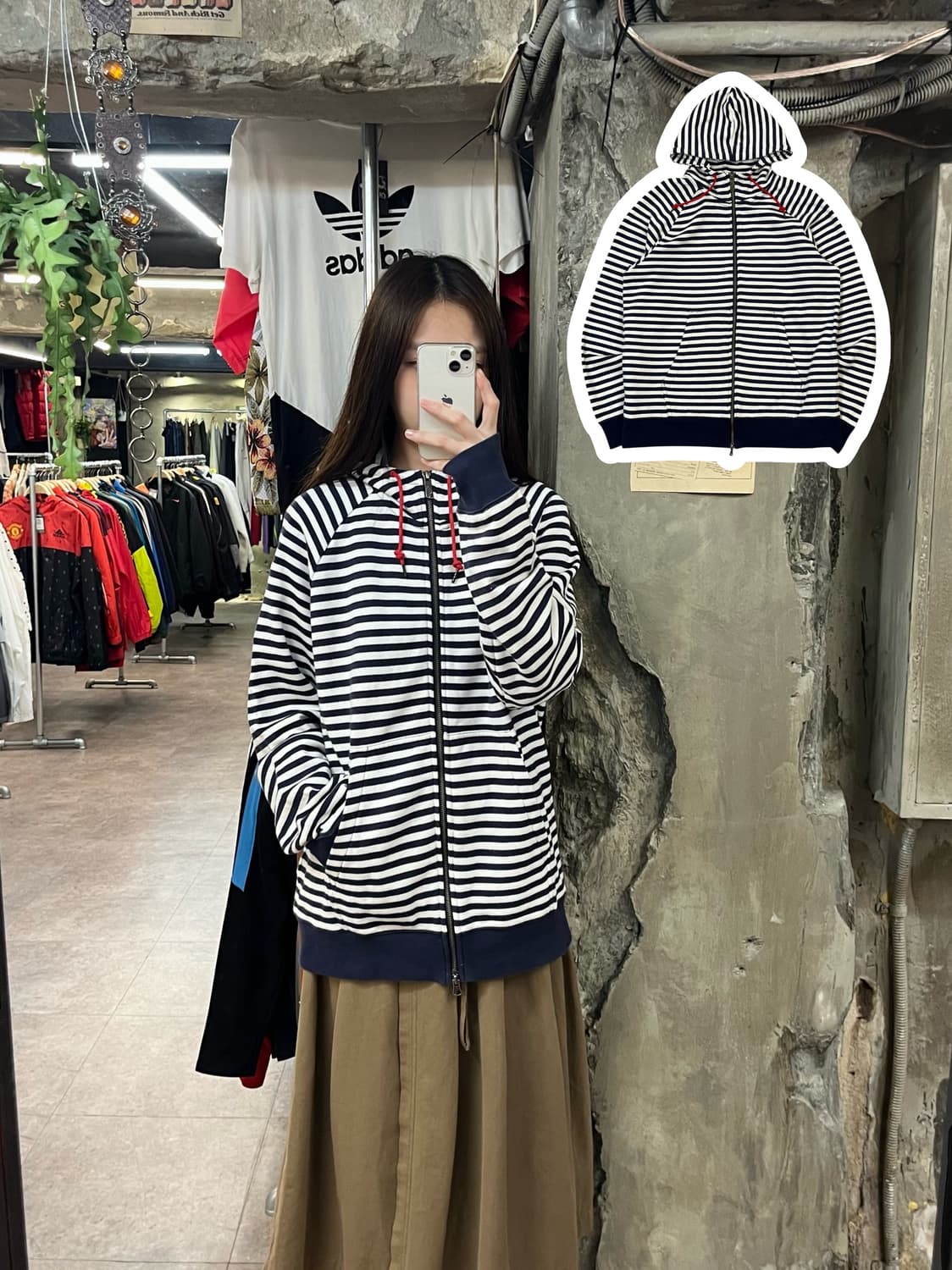 나이키 스트라이프 투웨이 후드집업 네이비 XL #csz1688 상품이미지1