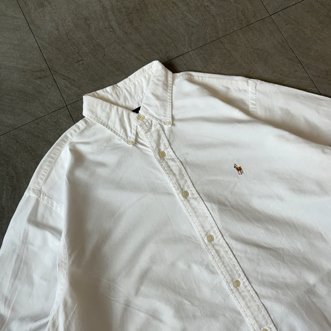 폴로 화이트 멀티 포니 로고 옥스포드 셔츠 상품이미지2