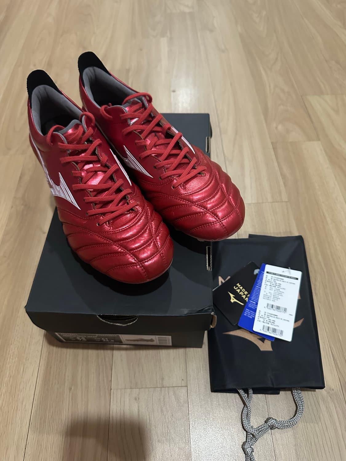 미즈노 모렐리아 네오4 JPN MD 265 루비 레드팩 축구화 상품이미지2