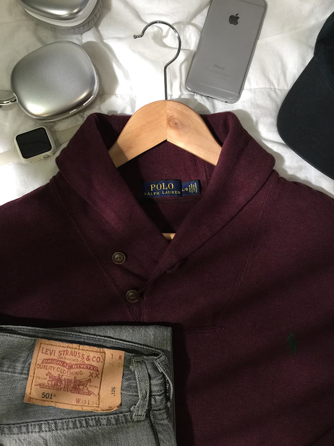 (MAN) 폴로랄프로렌 숄카라 버튼넥 스웻 XL 상품이미지2