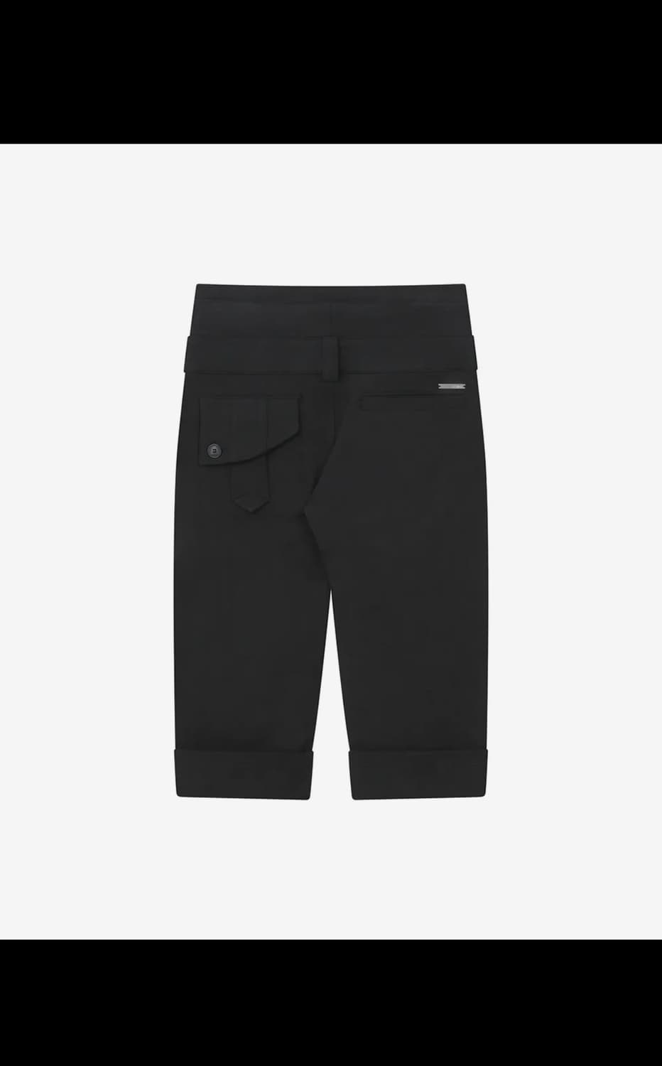 [레이 PICK]Rolled button capri pants BLACK 상품이미지3