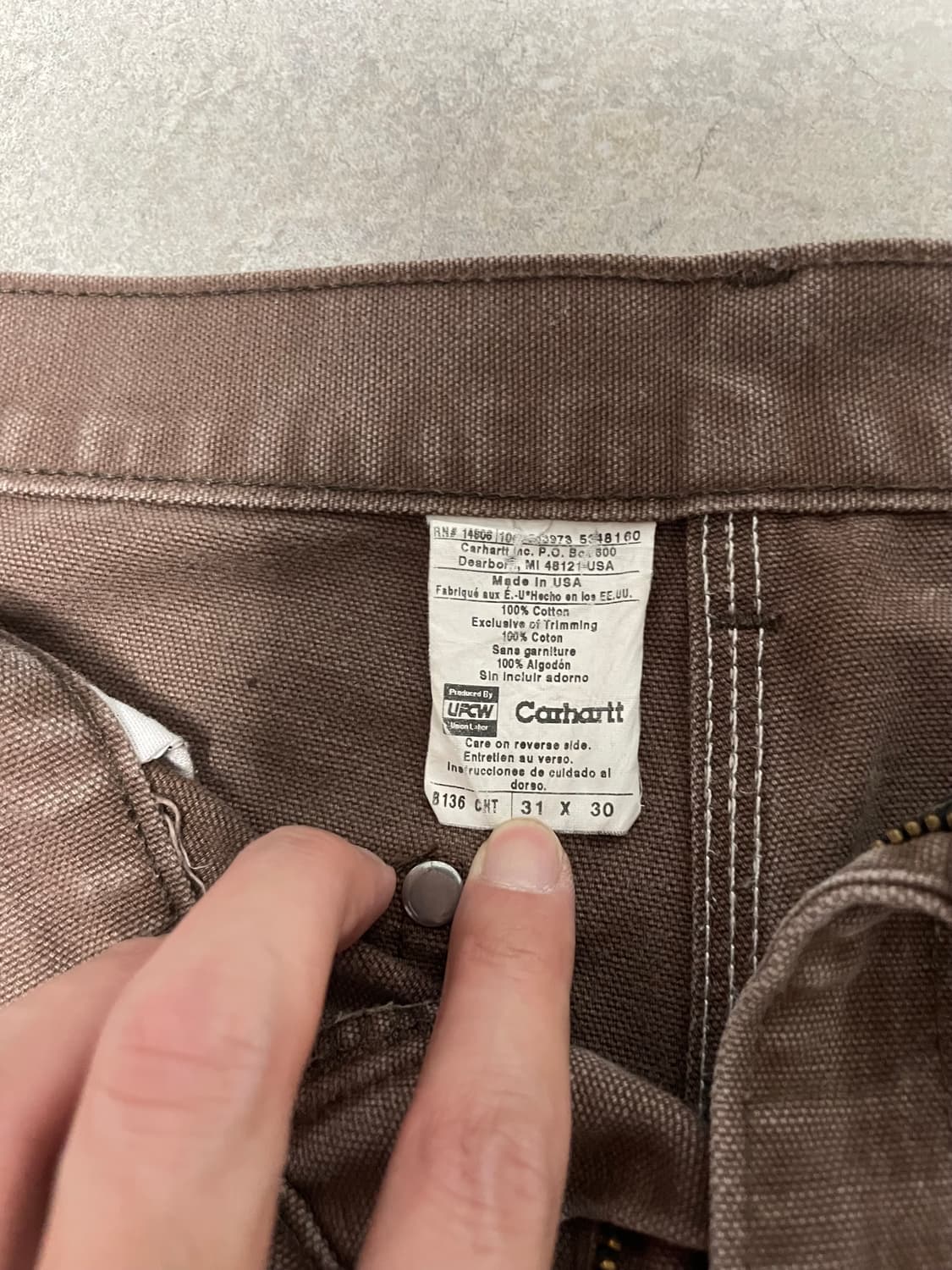 31X30 빈티지 usa 칼하트 싱글니 카펜터 팬츠 b136 CHT 상품이미지3