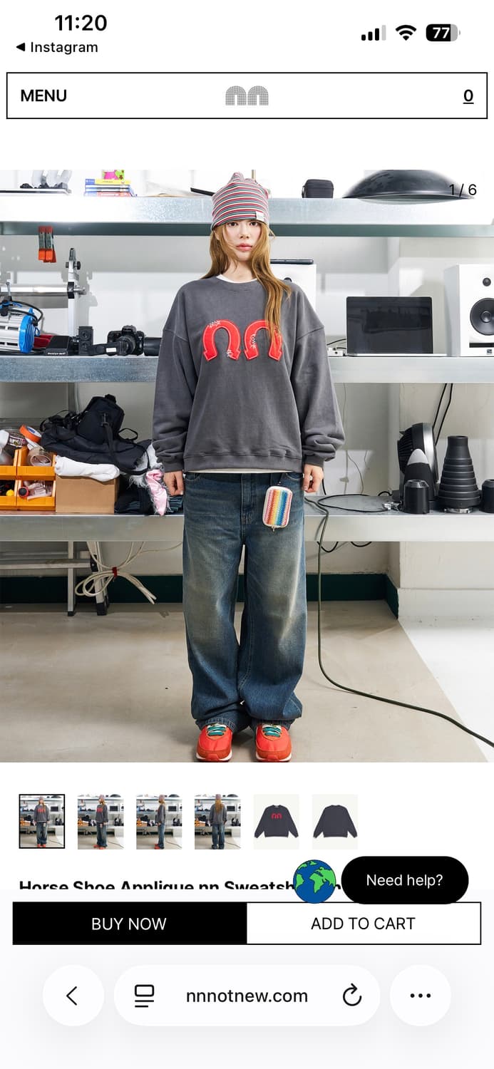 낫뉴 맨투맨 차콜 상품이미지3