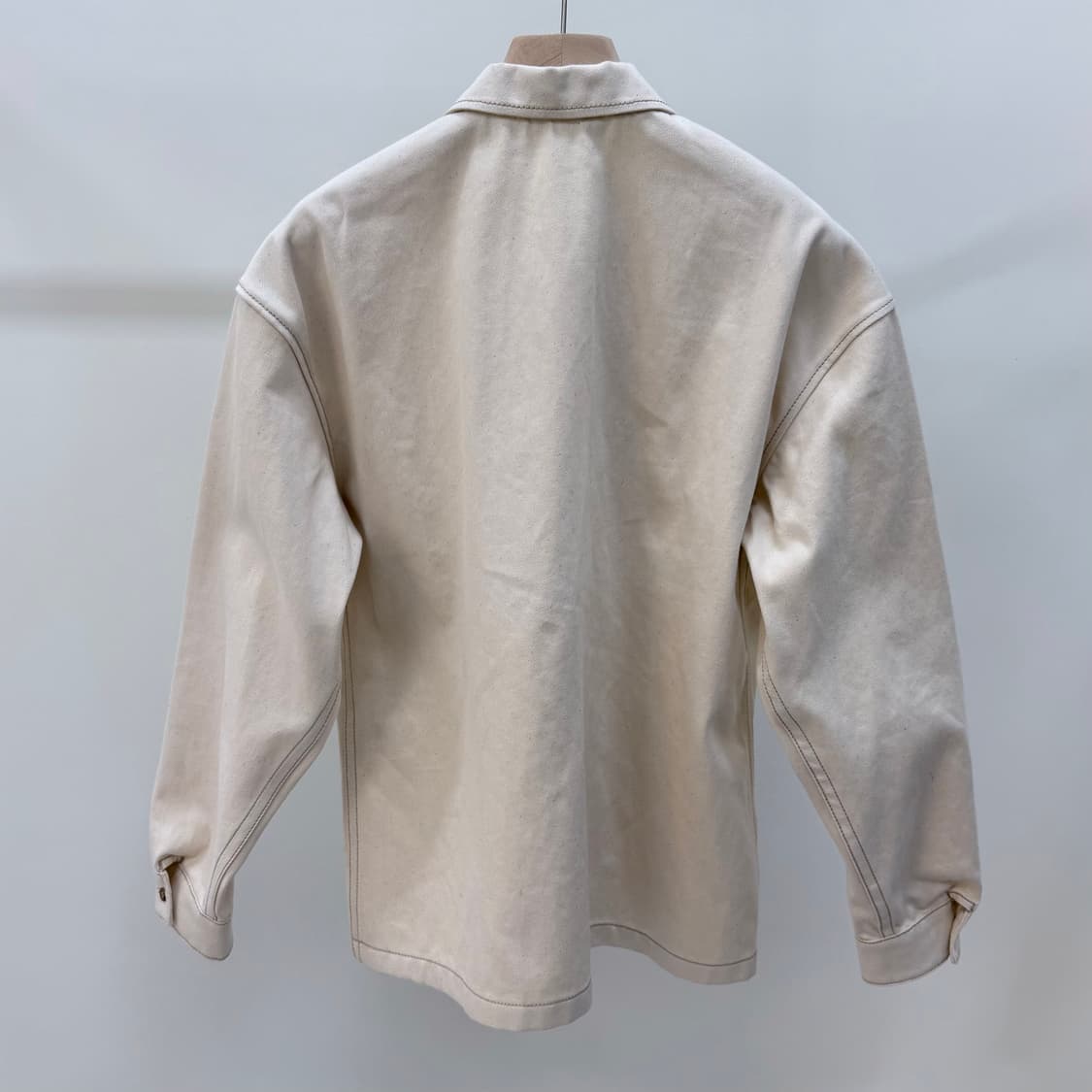 [S+급/오버핏S] 프라다 불 데님 블루종 셔츠 자켓 베이지 상품이미지5