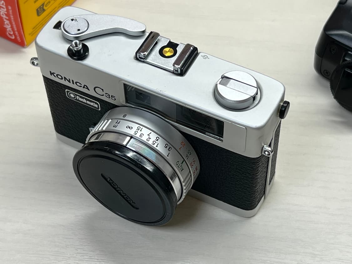 코니카 C35 flashmatic 필름카메라 + 파나소닉 플래시 상품이미지2