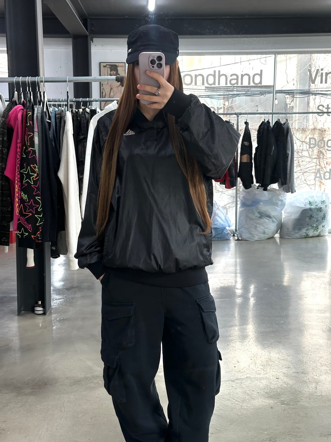 아디다스 나일론 딥블랙 웜업 상품이미지3