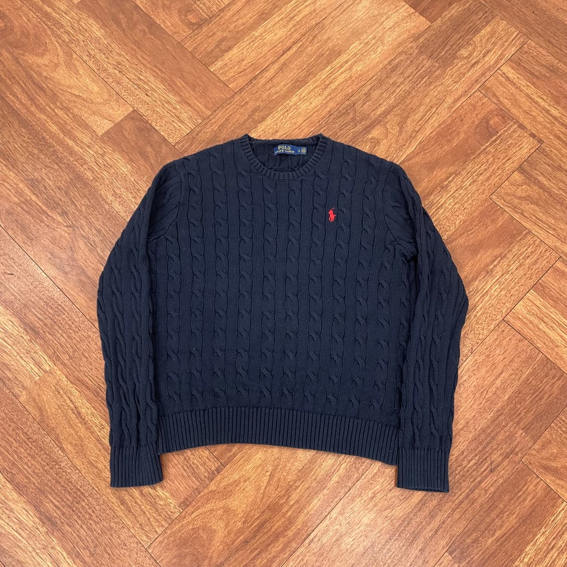 폴로 네이비 케이블 니트 상품이미지1