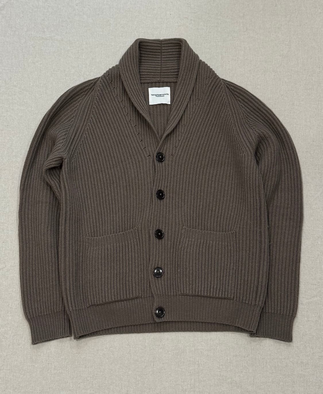 솔로이스트 14aw 캐시미어 숄카라 가디건 상품이미지4