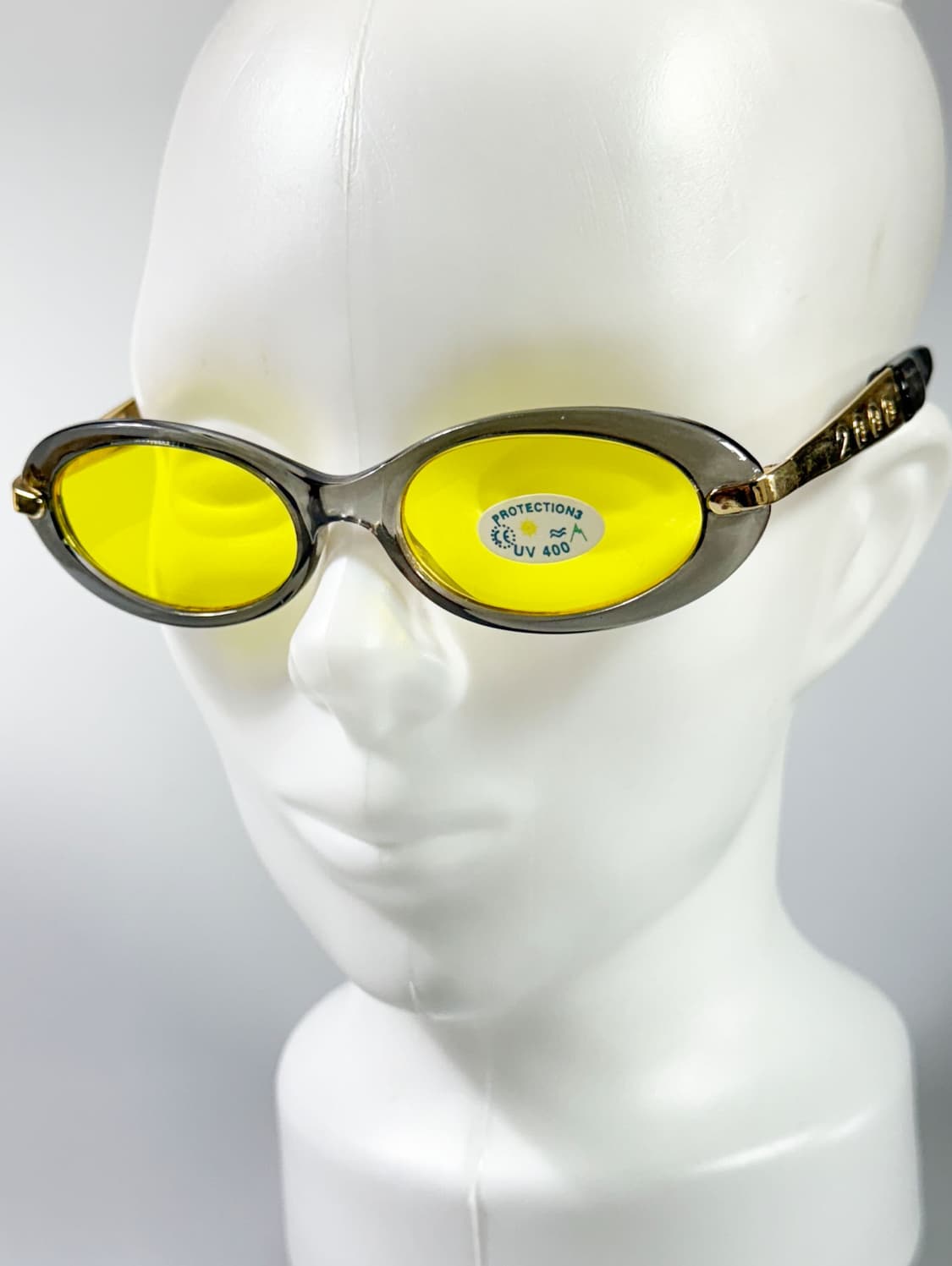 그레이 볼드 오벌 프레임 옐로우 틴트 빈티지 선글라스 상품이미지8