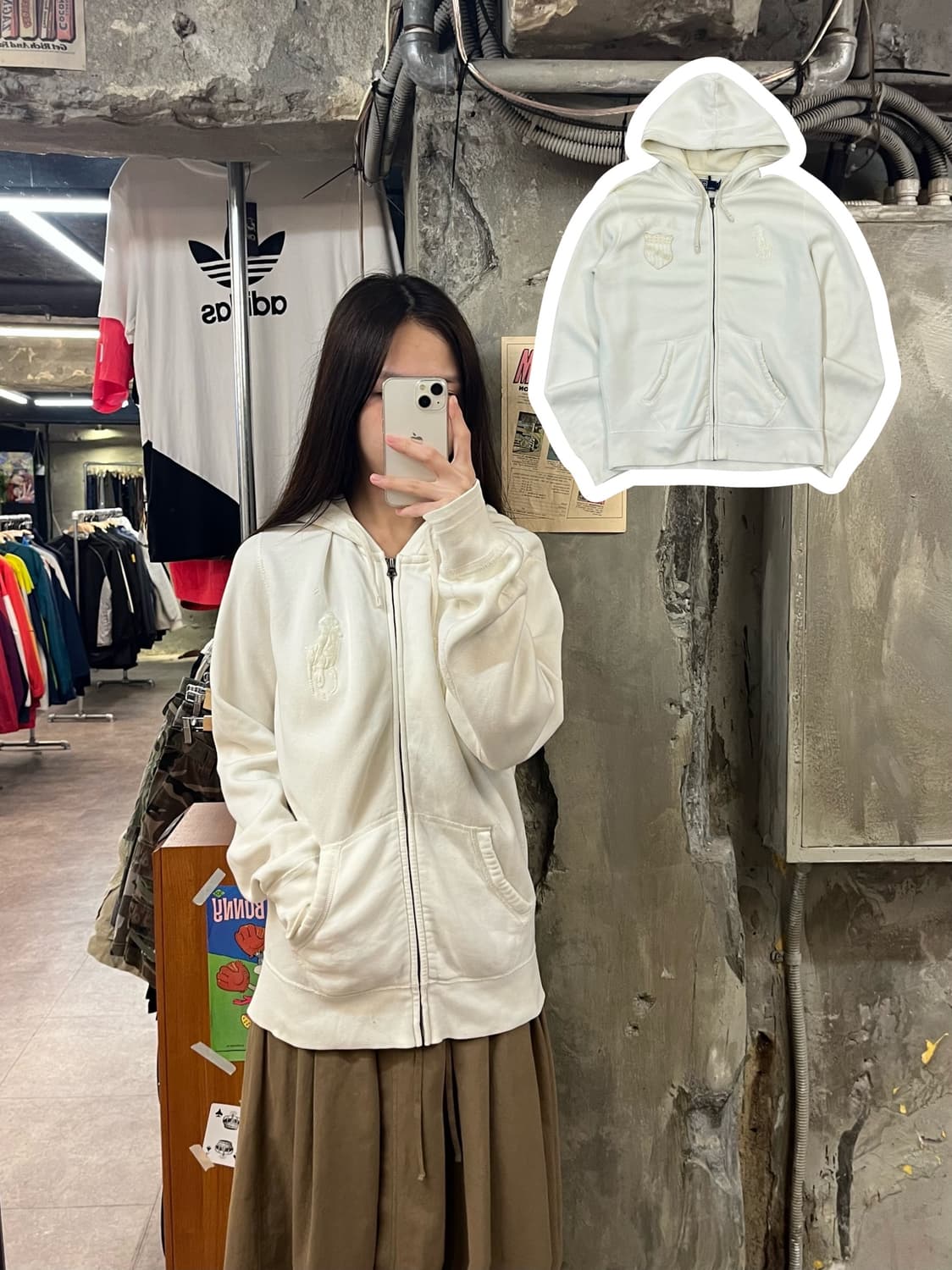 폴로 랄프로렌 후드집업 아이보리 M #csz1378 상품이미지1