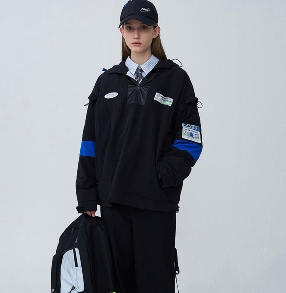 아더에러 Oblique anorak jumper Noir 바람막이 점퍼 상품이미지1