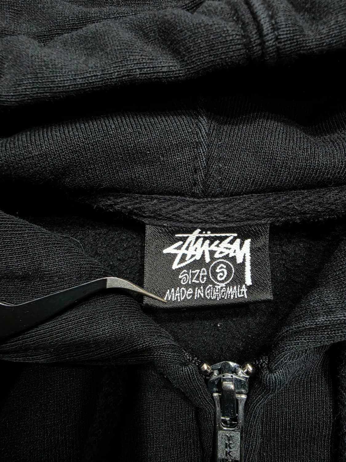 스투시 베이직 로고 후드집업 블랙 S 상품이미지9