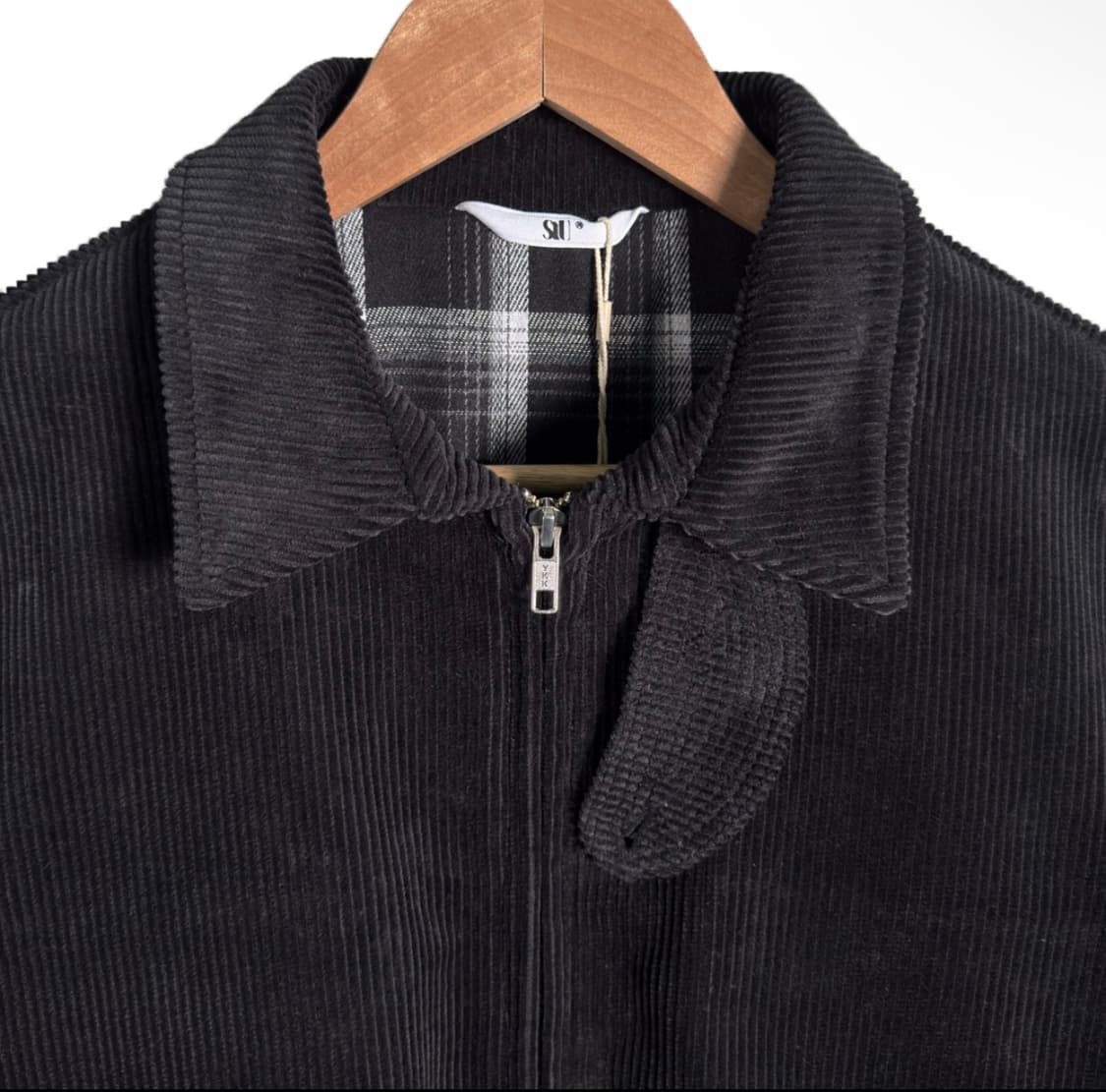 [M] STU 에스티유 남성 스트랩 코듀로이 블루종 자켓 블랙 상품이미지3