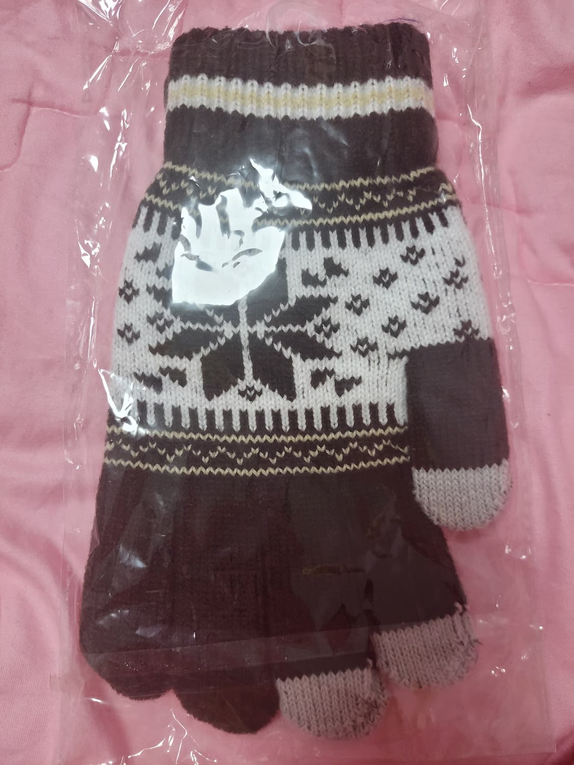 급처새상품!장갑1500원니트 커플  남녀공용 스마트폰터치가능 톰브라운느낌 상품이미지2