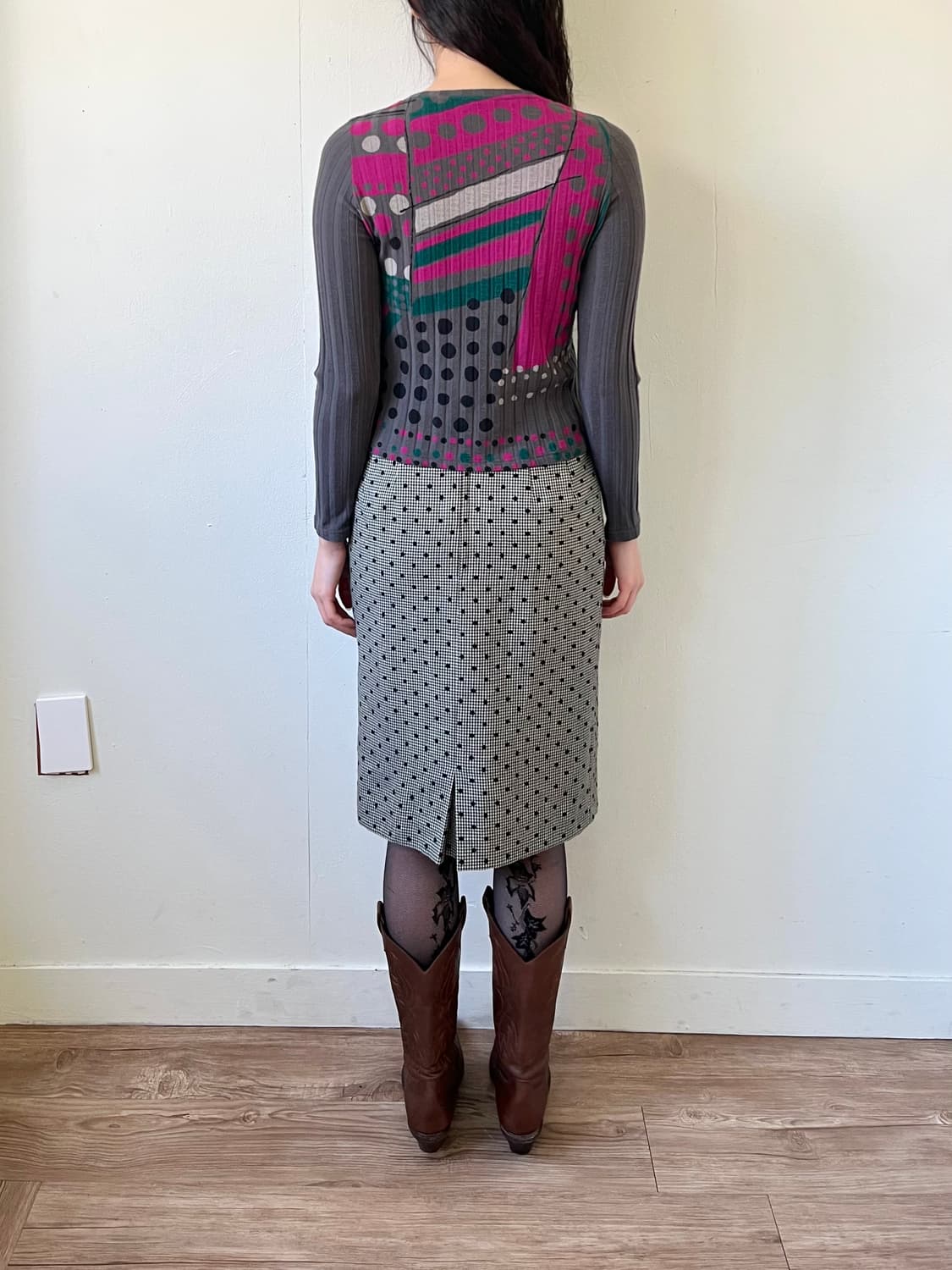 Japan Vtg 도트 미디스커트 상품이미지9