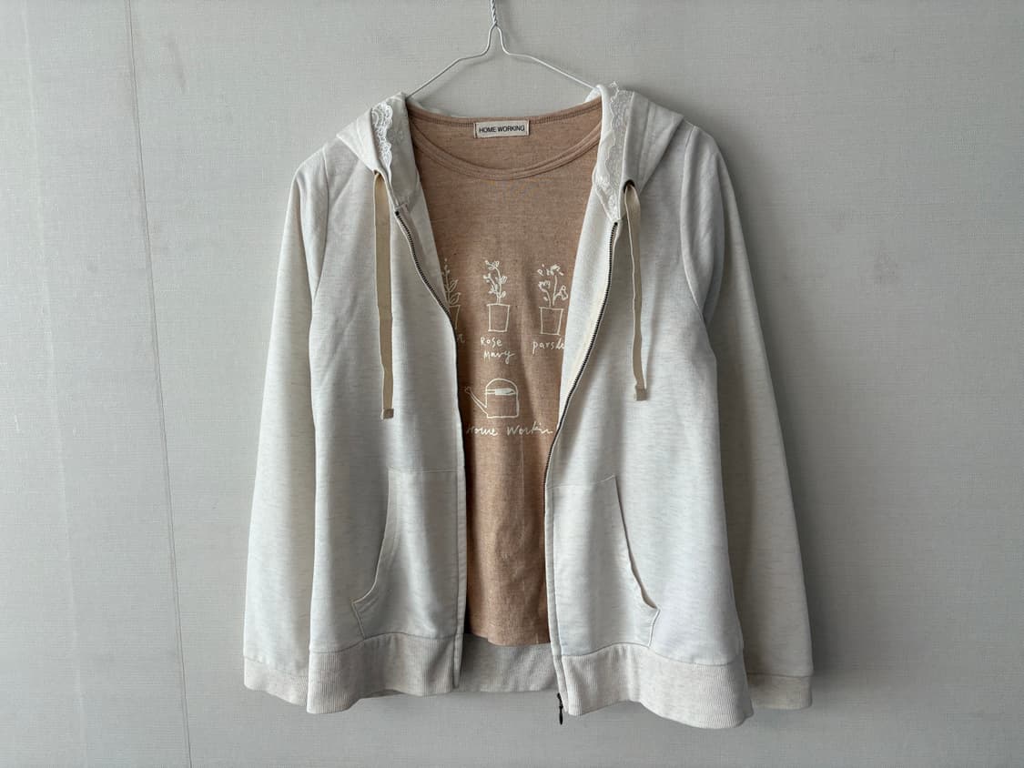 레이스 후드집업+모리 반팔티 상품이미지1