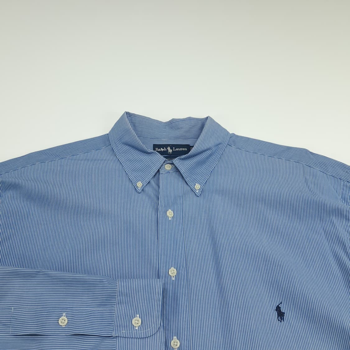 CN723 XLT 폴로 랄프로렌 USA 블루 핀스트라이프 긴팔 셔츠 남방 상품이미지3