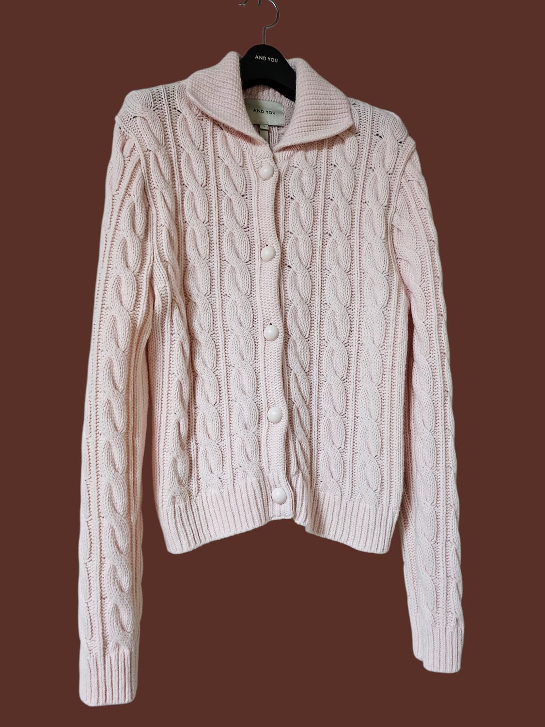 앤유 AND YOU 미착용/프림로즈 컬러 케이블 울 니트 여성가디건 55 상품이미지6