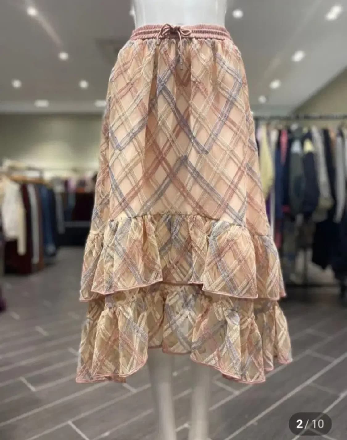 오즈세컨 티어드 밴딩 스커트 61사이즈(44사이즈) 상품이미지2