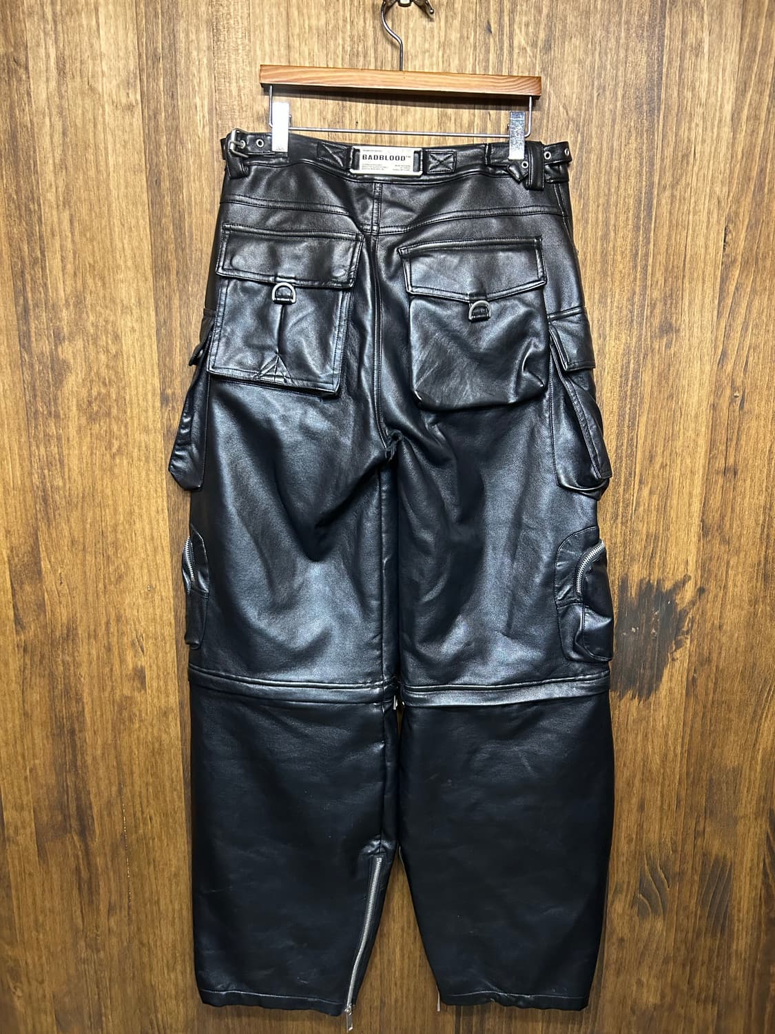 배드블러드 레더 카고팬츠 상품이미지2