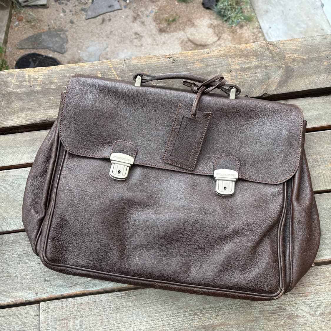 조르지오 알마니 브라운 소가죽 가방(큰사이즈) 상품이미지1